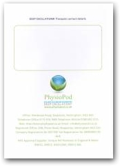 Back page of 8 page A5 booklet with section for therapists details.  &raquo; Click to zoom ->
