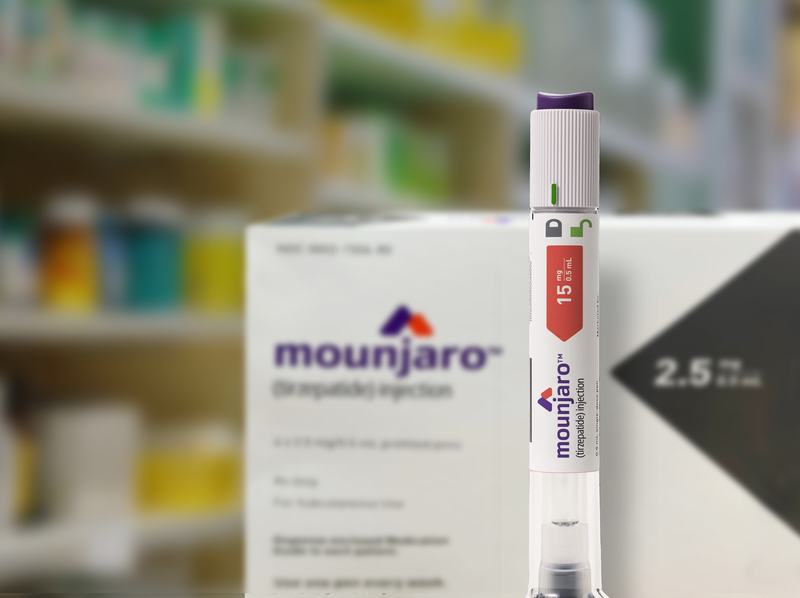 Mounjaro - Tirzepatide with injection pen is an medication used for the treatment of diabetes. Mounjaro - Tirzepatide with injection pen is an antidiabetic medication used for the treatment of type 2 diabetes to lose weight and control blood sugar. Copenhagen, Denmark - November 8, 2023