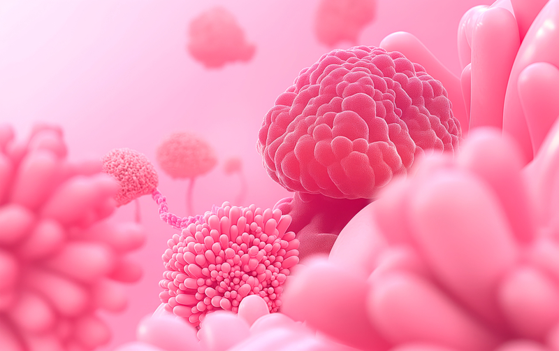 3D illustration design of breast cancer concept. Early detection and prevention cancer concept. Breast cancer 3D illustration.