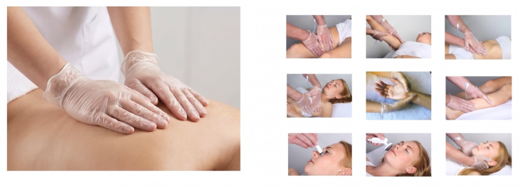 different areas to apply deep oscillation via the gloved hand approach